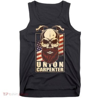 Vintage Union American Carpenter Bearded Skull Tank Top