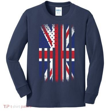 Vintage Union Jack British Flag United Kingdom  Kids Long Sleeve Shirt