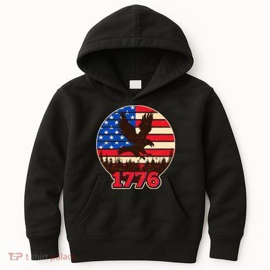 Vintage USA 1776 Emblem Kids Hoodie