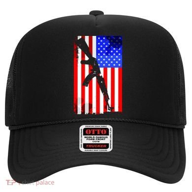 Vintage USA AK-47 Gun American Flag Hat