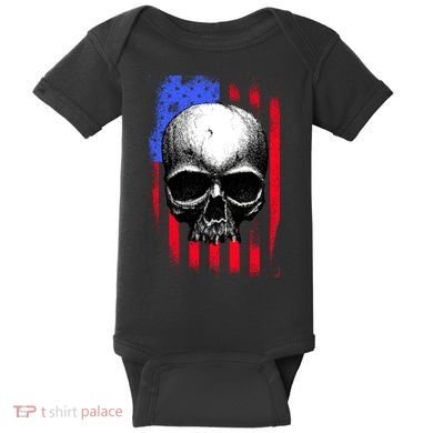 Vintage USA American Flag Baby Bodysuit