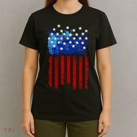 Vintage USA American Flag Paint T-Shirt thumb 4