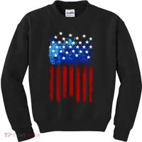 Vintage USA American Flag Paint Kids Sweatshirt thumb 0