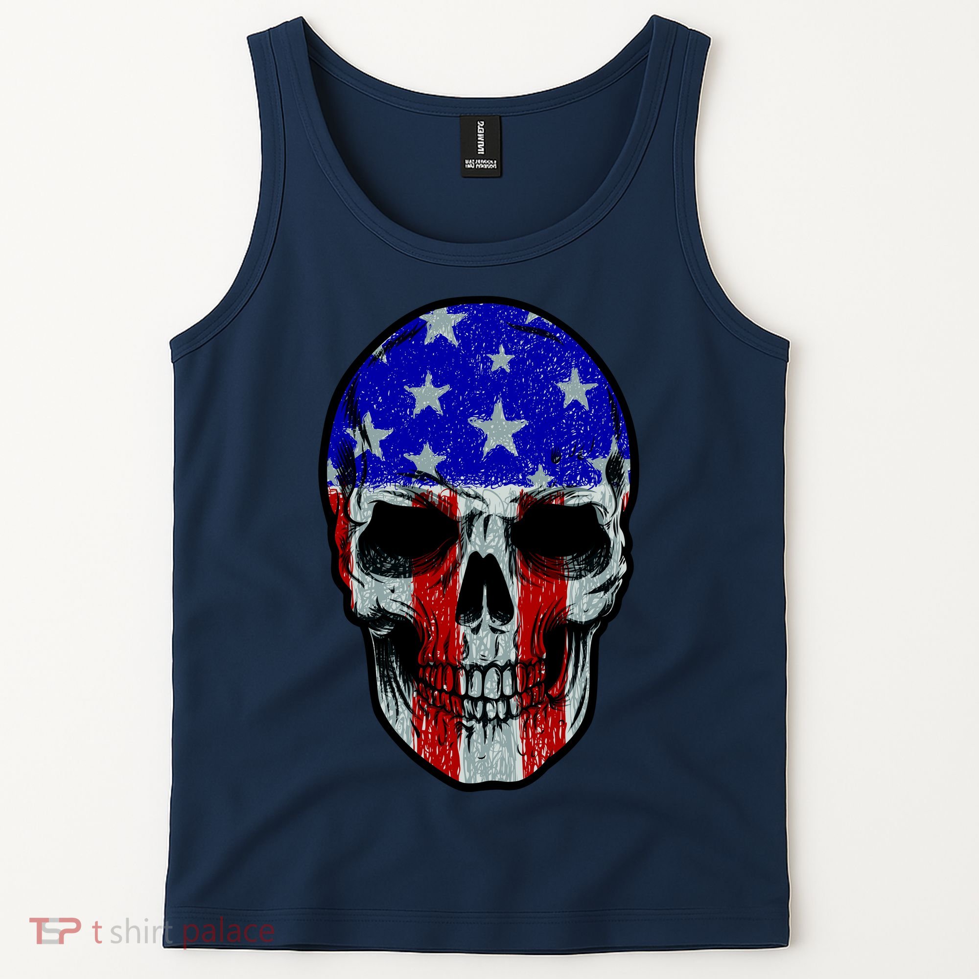 Vintage USA American Patriot Skull Tank Top