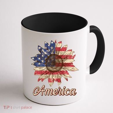 Vintage USA American Sunflower Coffee Mug back