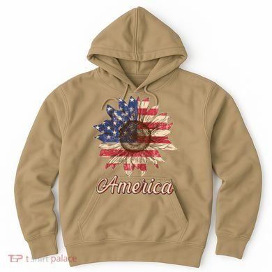 Vintage USA American Sunflower Hoodie