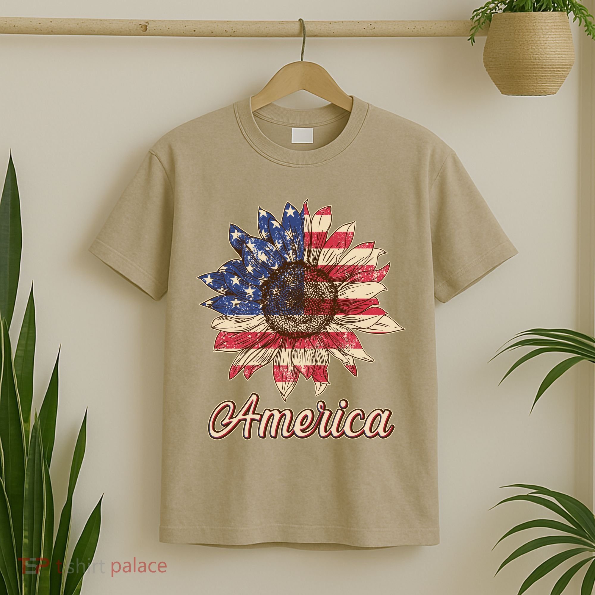 Vintage USA American Sunflower T-Shirt