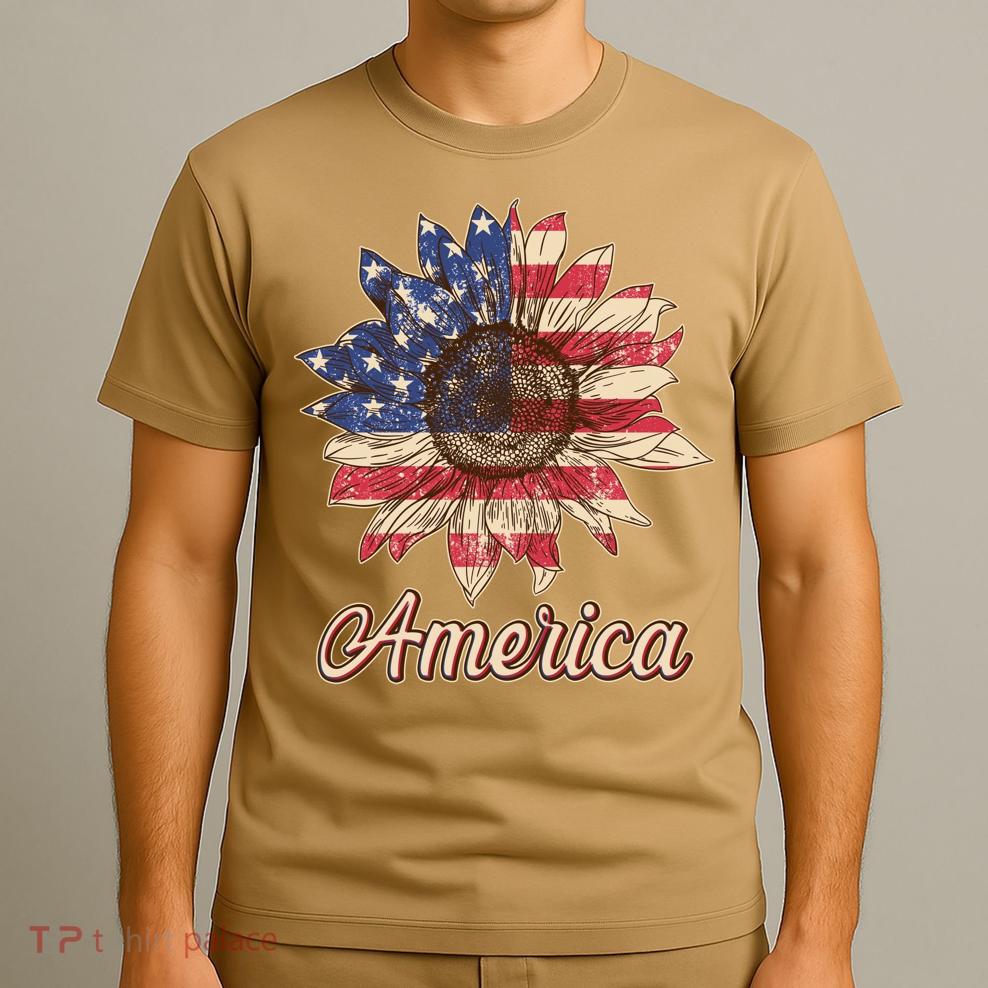 Vintage USA American Sunflower T-Shirt