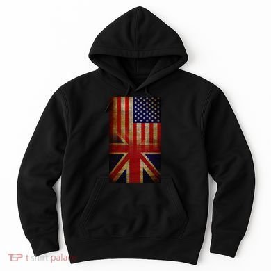 Vintage USA British Distress Flag Hoodie