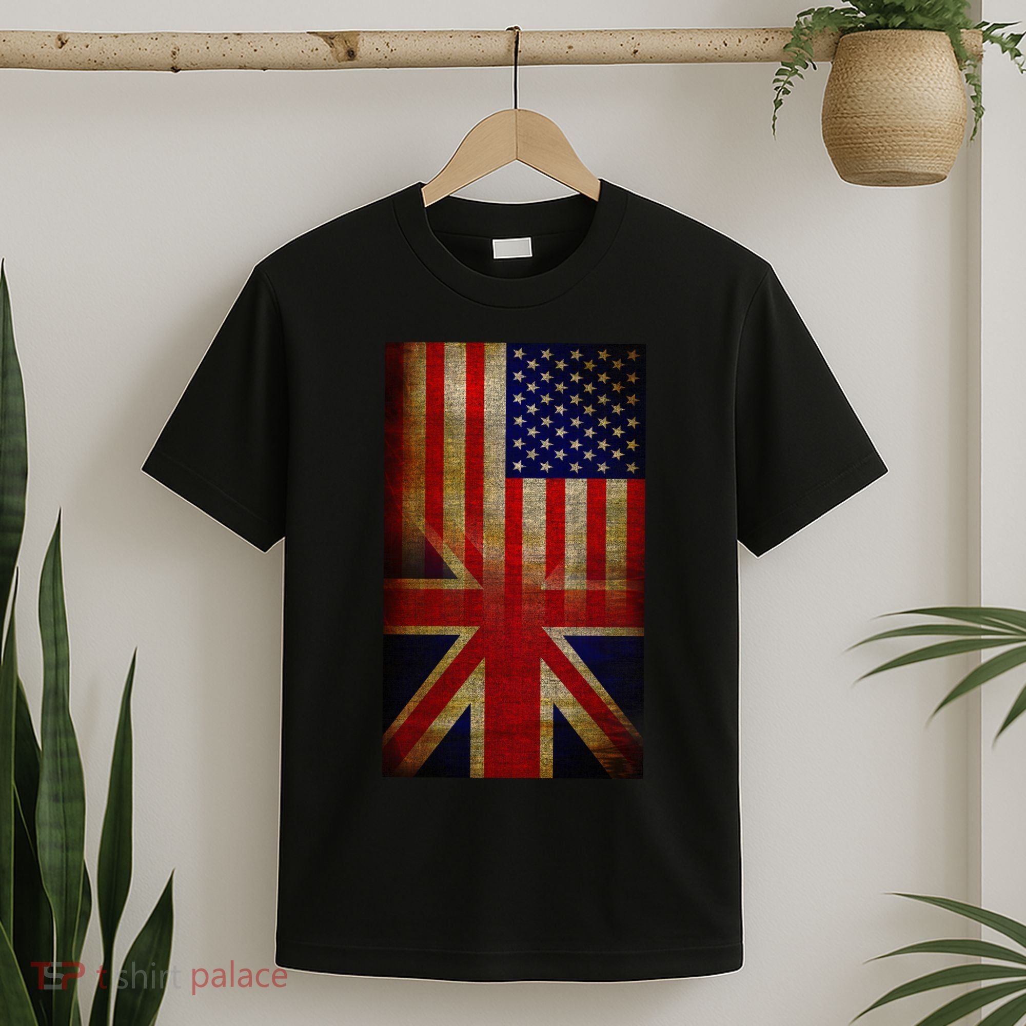 Vintage USA British Distress Flag T-Shirt