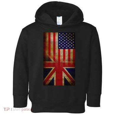 Vintage USA British Distress Flag Toddler Hoodie