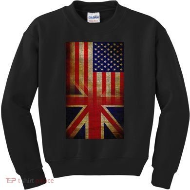 Vintage USA British Distress Flag Kids Sweatshirt