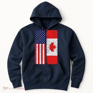 Vintage USA Canadian Flag Hoodie