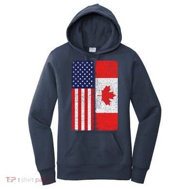 Vintage USA Canadian Flag Women's Hoodie