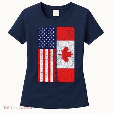 Vintage USA Canadian Flag Women's T-Shirt