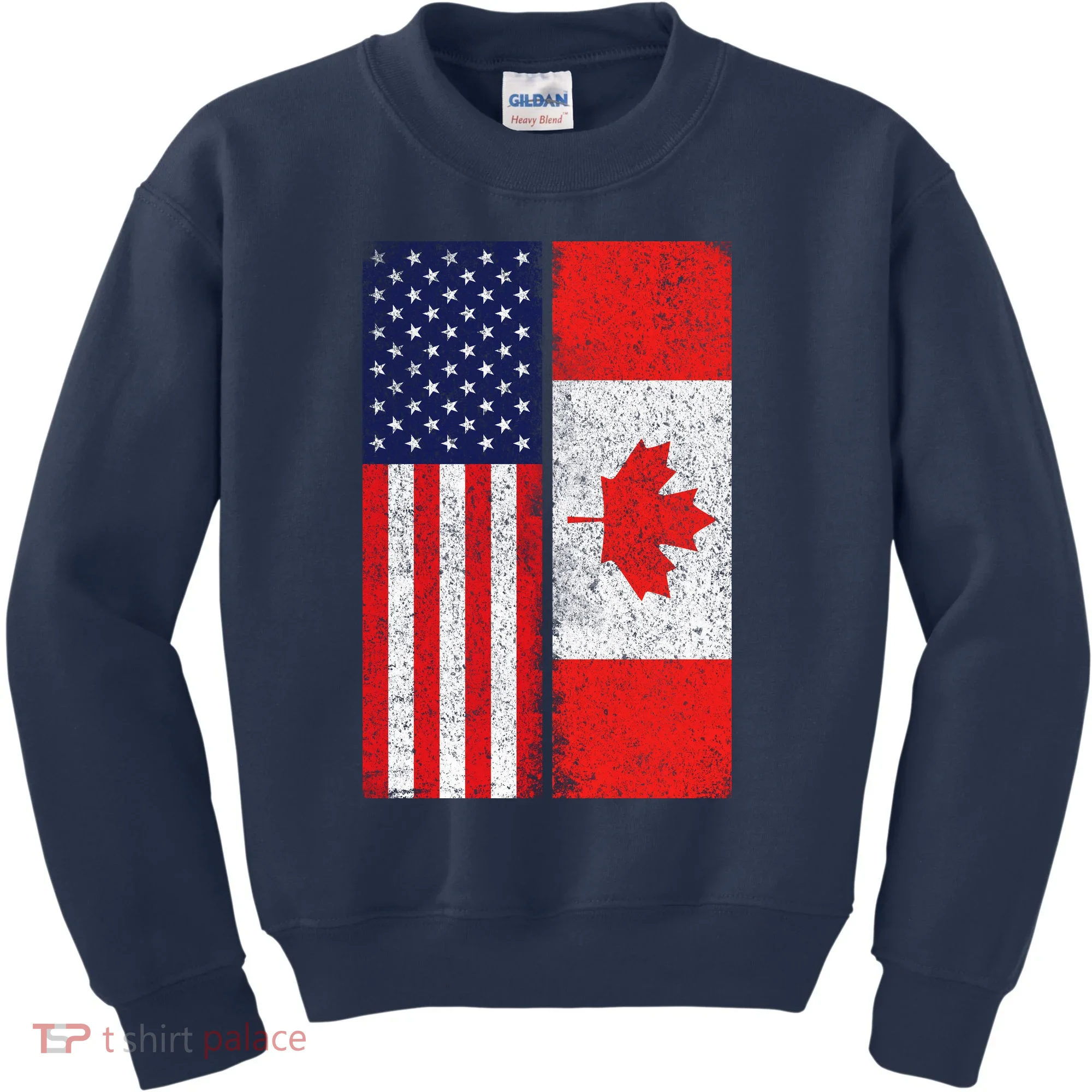 Vintage USA Canadian Flag Kids Sweatshirt