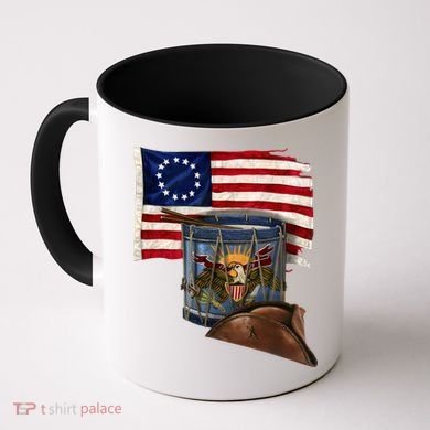 Vintage USA Flag Patriotic Drum Coffee Mug