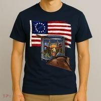 Vintage USA Flag Patriotic Drum T-Shirt thumb 3