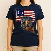 Vintage USA Flag Patriotic Drum T-Shirt thumb 4