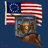 Vintage USA Flag Patriotic Drum T-Shirt thumb 7