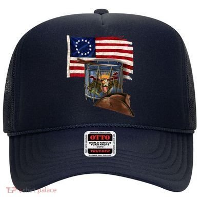 Vintage USA Flag Patriotic Drum Hat