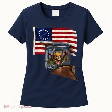 Vintage USA Flag Patriotic Drum Women's T-Shirt