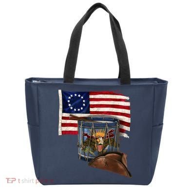Vintage USA Flag Patriotic Drum Tote Bag