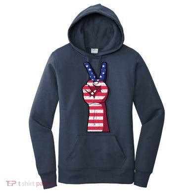 Vintage USA Peace Sign Women's Hoodie