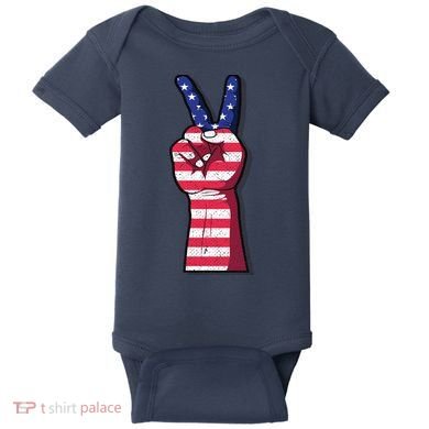 Vintage USA Peace Sign Baby Bodysuit
