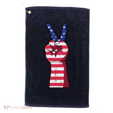 Vintage USA Peace Sign Golf Towel