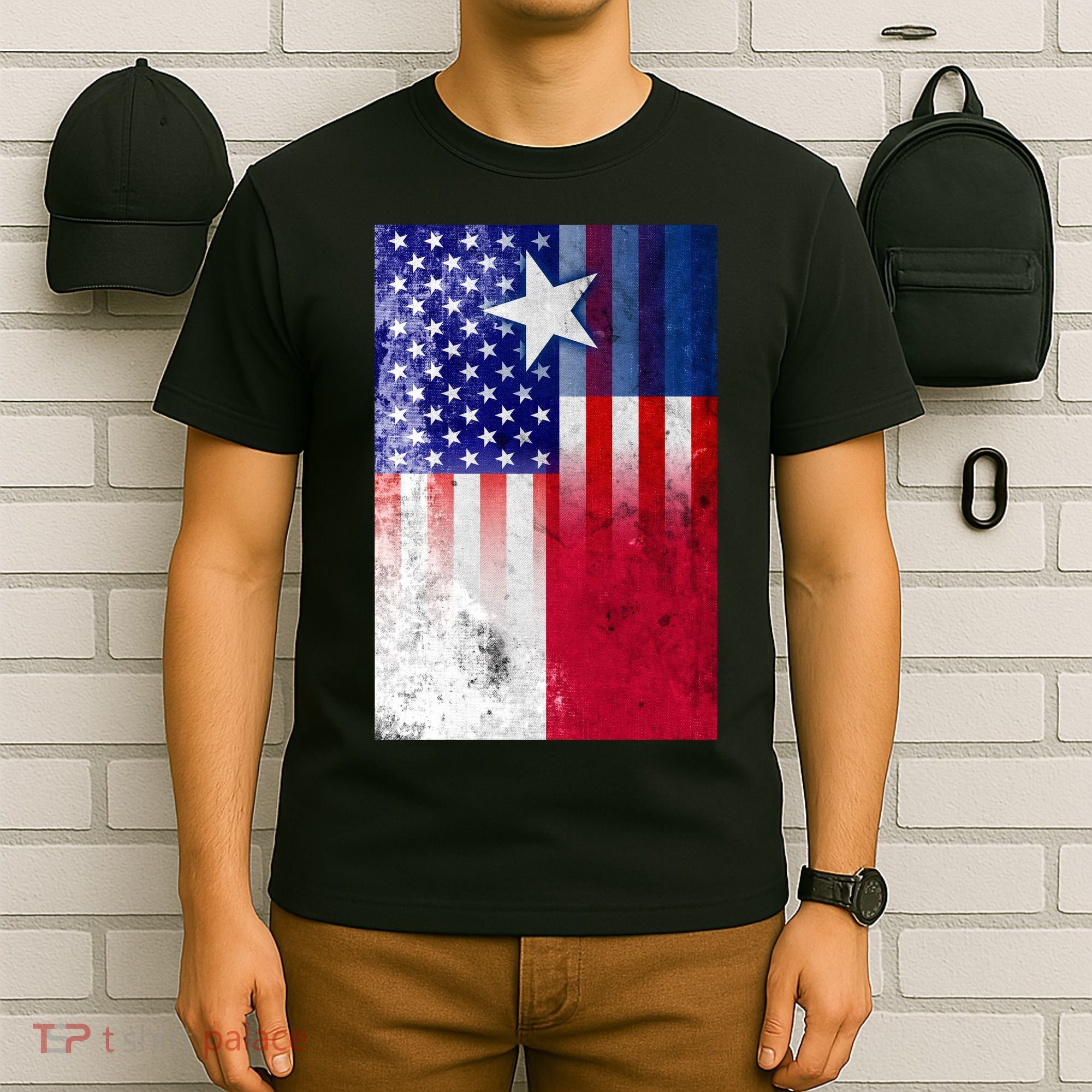 Vintage USA Texas American Flag T-Shirt