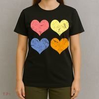 Vintage Valentine Day Hearts T-Shirt thumb 4