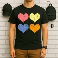 Vintage Valentine Day Hearts T-Shirt thumb 6