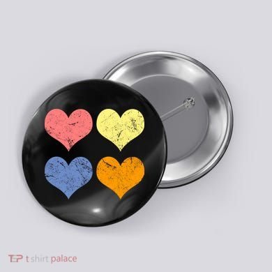 Vintage Valentine Day Hearts Button