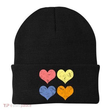 Vintage Valentine Day Hearts Beanie