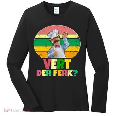 Vintage Vert Der Ferk Retro Swedish Chef Women's Long Sleeve Shirt