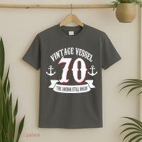 Vintage Vessel 70th Birthday The Anchor Still Holds T-Shirt thumb 2