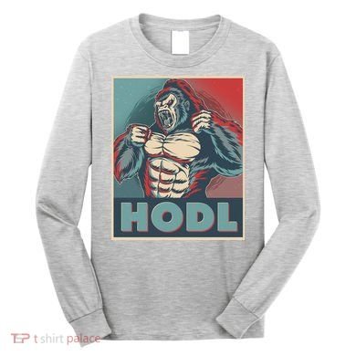 Vintage Vote HODL Crypto Currency Gorilla Ape Long Sleeve Shirt