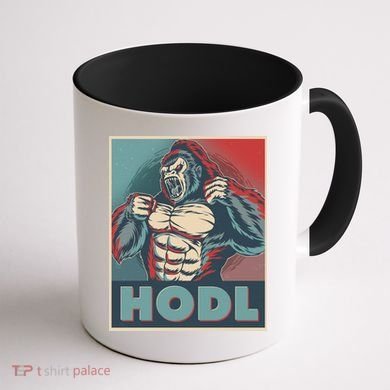 Vintage Vote HODL Crypto Currency Gorilla Ape Coffee Mug back
