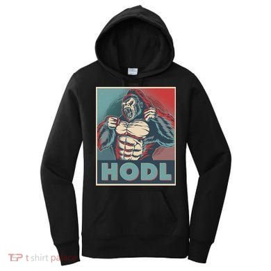 Vintage Vote HODL Crypto Currency Gorilla Ape Women's Hoodie