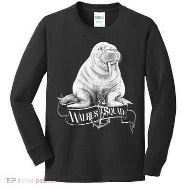 Vintage Walrus Squad Kids Long Sleeve Shirt