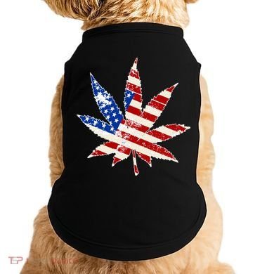 Vintage Weed American Flag 420 Doggie Tank