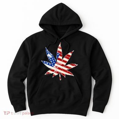 Vintage Weed American Flag 420 Hoodie