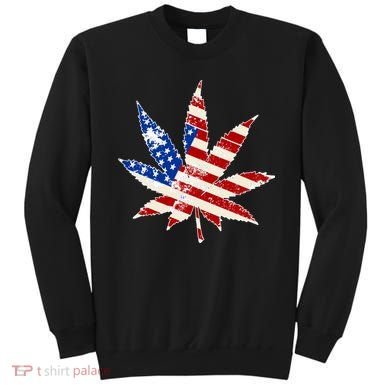 Vintage Weed American Flag 420 Sweatshirt