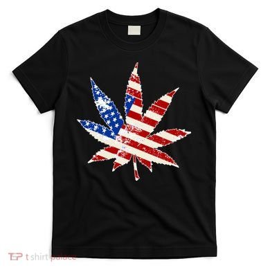 Vintage Weed American Flag 420 T-Shirt