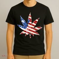 Vintage Weed American Flag 420 T-Shirt thumb 3