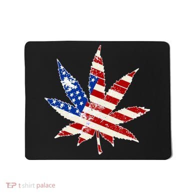Vintage Weed American Flag 420 Mousepad