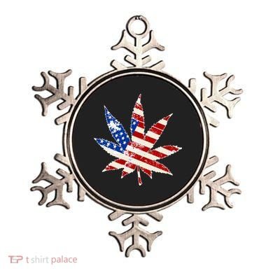 Vintage Weed American Flag 420 Ornament