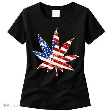 Vintage Weed American Flag 420 Women's T-Shirt