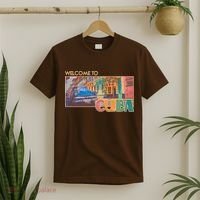 Vintage Welcome To Cuba Travel Poster Banner T-Shirt thumb 2